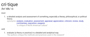 Google Search Definition of Critique - Constructive Critique - Lea Pica